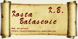 Kosta Balašević vizit kartica